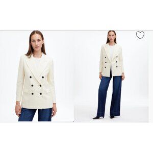 Madewell Womens $238 Tuxedo Blazer Winter White Size 4 NT118